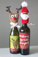 .Bernat Crochet Bottle Toppers, Santa and Reindeer - Yarnspirations.jpg