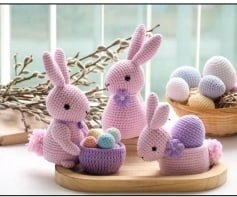 Rnata - Easter table decoration _Bunny, bunny with basket and bunny with egg.jpg