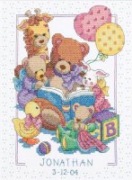 Dimensions Stamped Cross Stitch, Teddy and Friends Birth Record.jpg