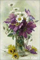 2091 . Large Purple Clematis and White Daisies.jpg